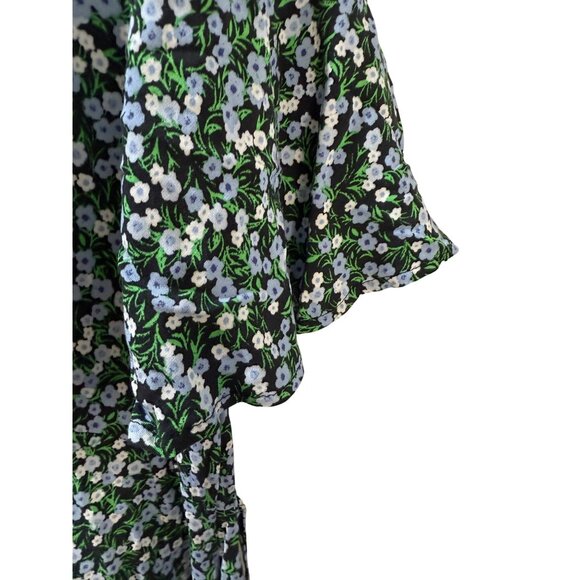 Floral Print New Look Mini Dress With Ruffle Hem & Short Sleeves - Picture 3 of 10